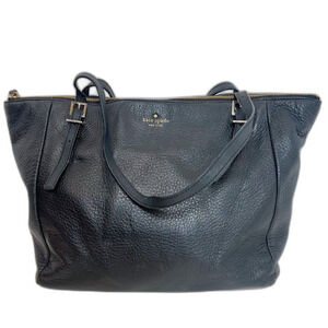 Kate Spade Watson Lane Black Pebbled Leather Tote Bag Zippered Purse